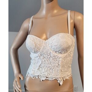 Women Sexy Women's Medium White Lace Bustier Corset Bustier N8595